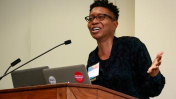 Tiffany Willoughby-Herard (UCI) at lectern