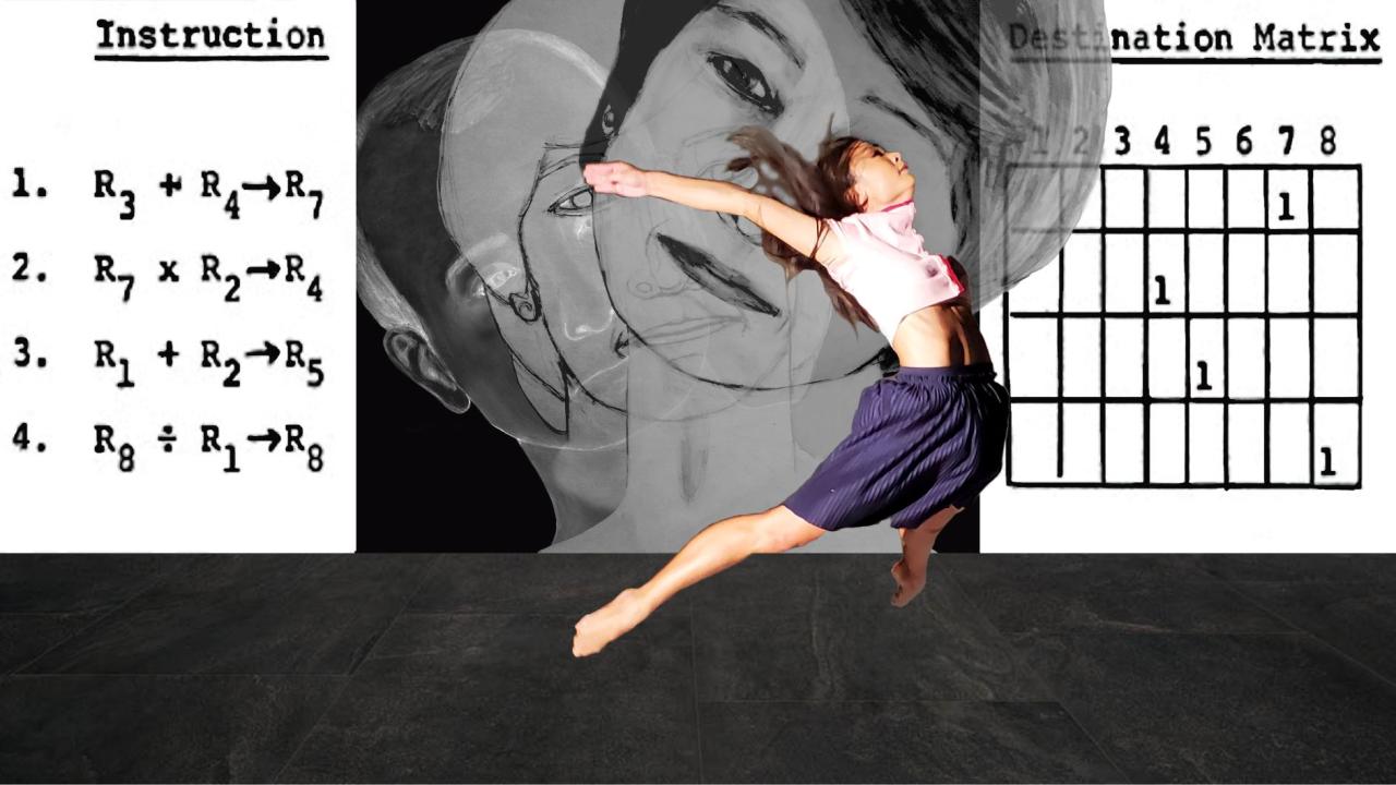 Still from The Vortex performance video, Donna Sternberg & Dancers (DS&D) with Meredith Tromble and Dawn Sumner, 2020.