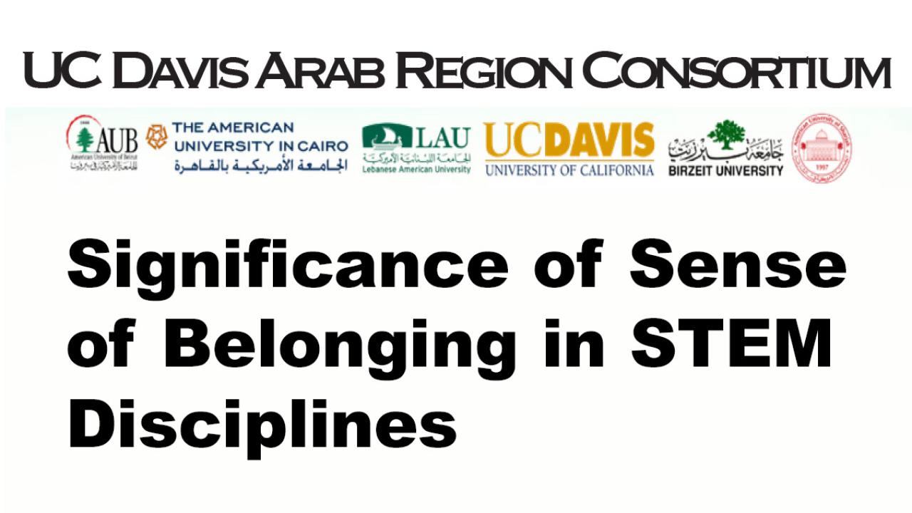 Arab Region Consortium: Significance of Sense of Belonging in STEM Disciplines
