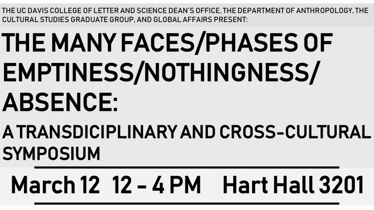 Event banner for Symposium: The Many Faces/Phases of Emptiness/Nothingness/Absence
