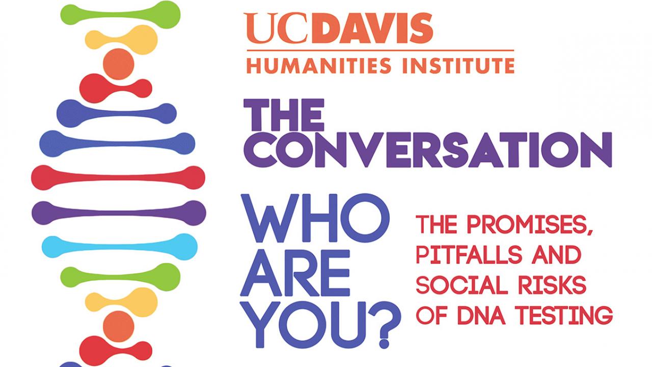 Image of DNA Helix to the left of event announcement text