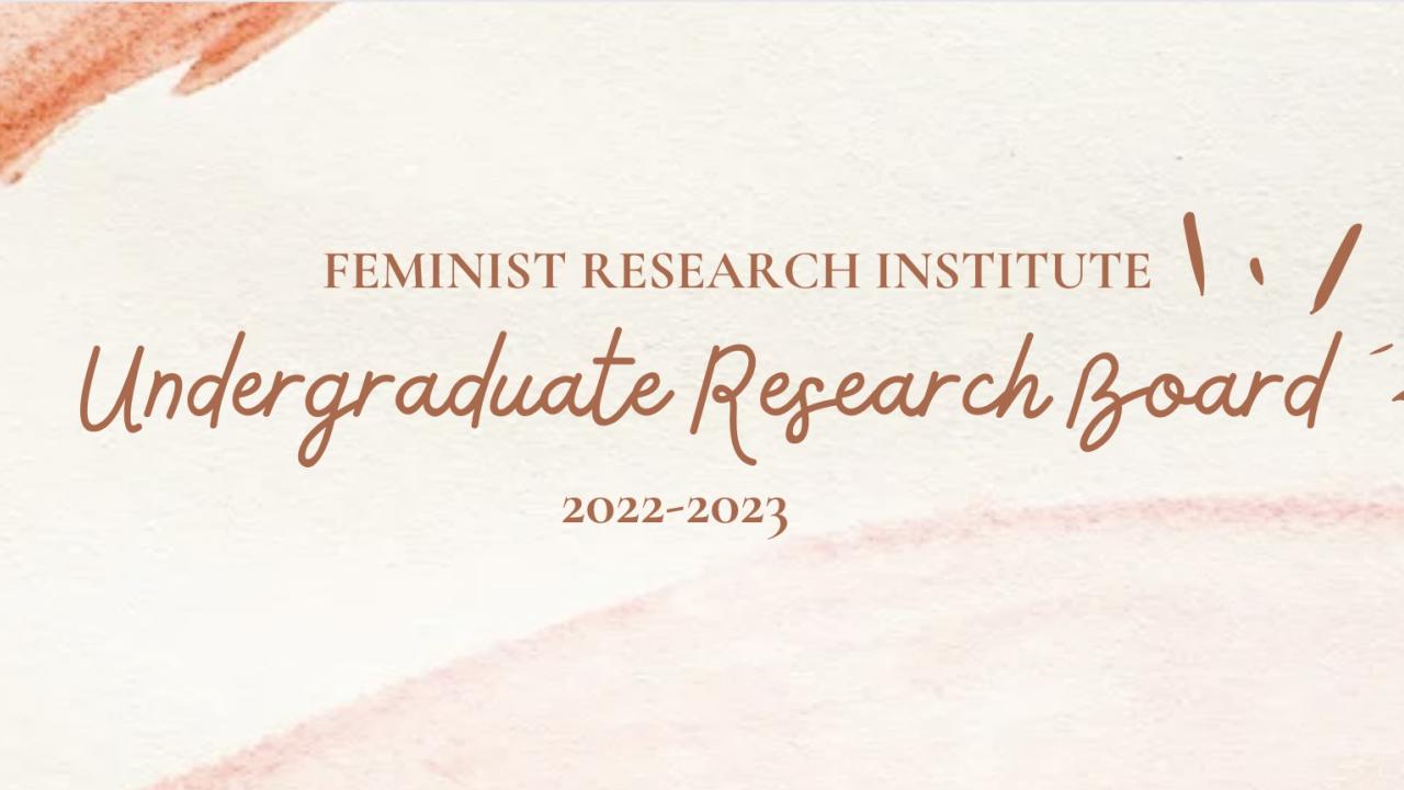 Cream background with script text saying "Undergraduate Research Board 2022-23"