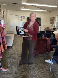 Dr. Sumner showing us her photos from her Antarctica research