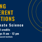 Asking Different Questions in Climate Change on Navy Blue background