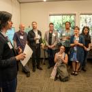 Dr. Kalindi Vora addresses a crowd at FRI in 2019