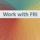 Rainbow prism that says Work with FRI in center